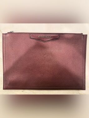 Givenchy Burgundy Leather Clutch